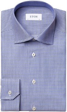 Contemporary-Fit Micro Dot Dress Shirt - Blue - Size 17.5