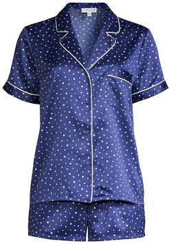 Cypress 2-Piece Short Pajama Set - Royal Dot - Size Large