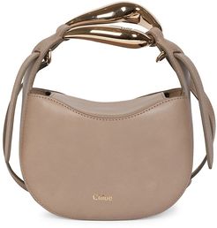 Kiss Leather Hobo Bag - Motty Grey