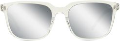 DiorTag SU 56MM Plastic Rectangular Sunglasses - Crystal