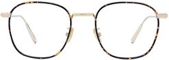 DiorBlacksuitO RF 50MM Metal Square Optical Glasses - Shiny Gold