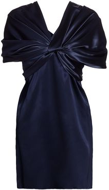 Twisted Satin Top - Navy - Size 0