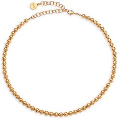 22K Hammered Goldplated Beaded Collar Necklace - Gold