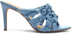 Solange Intreccio Leather Mule Sandals - Star Light - Size 10