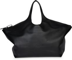 Medium Basket Megazip Leather Hobo Bag - Noir