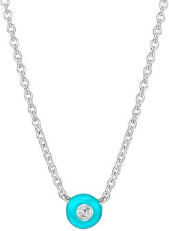 925 Silver, Ceramic & Diamond Carnevale Stardust Solitaire Chain Necklace - Silver