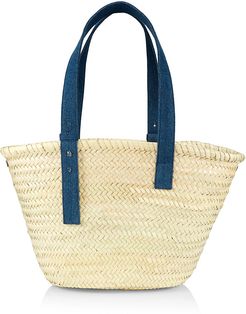 Essaouira Leather-Trimmed Straw Tote - Natural