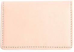 Leather Business Card Holder - Light Pink