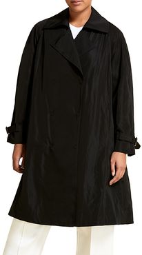 Waterproof Taffeta Trench Coat - Black - Size 14