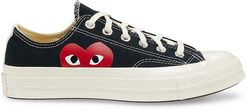 Peek-A-Boo Low-Top Canvas Sneakers - Black - Size 5