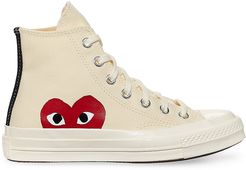 Peek-A-Boo High-Top Canvas Sneakers - White - Size 5