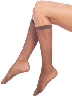 All Nude Sheer Knee Highs - Chocolate - Size Large