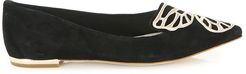 Bibi Butterfly Suede Flats - Black - Size 11