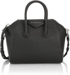 Mini Antigona Leather Satchel - Black