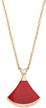 Divas' Dream 18K Rose Gold, Carnelian & Diamond Pendant Necklace - Rose Gold