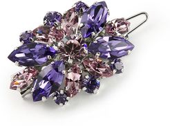 Countess Swarovski Crystal Barrette - Violet Tanzanite Silver