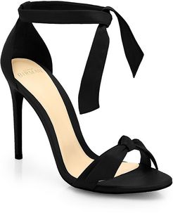 Clarita Bow Leather Sandals - Black - Size 6