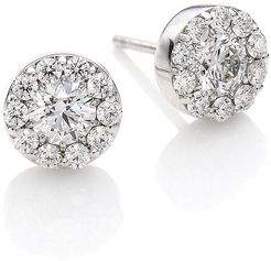 Fulfillment Diamond & 18K White Gold Stud Earrings - White Gold