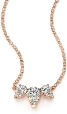 Aerial Triple Diamond & 18K Rose Gold Necklace - Rose Gold