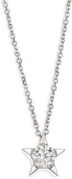 Illa Star Diamond Solitaire Pendant Necklace - White Gold