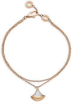 Divas' Dream 18K Rose Gold & Mother-Of-Pearl Pendant Double-Strand Bracelet - Rose Gold - Size Medium