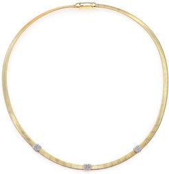 Masai Diamond, 18K Yellow Gold & 18K White Gold Station Necklace - Gold