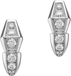 Serpenti Viper 18K White Gold & Pavé Diamond Earrings - White Gold