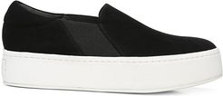 Warren Slip-On Platform Suede Sneakers - Black - Size 9.5