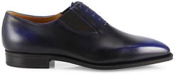 Easy Pullman French Calf Leather Piped Shoes - Navy - Size 8