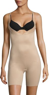 Open Bust Mid-Thigh Shaper - Sand - Size Large