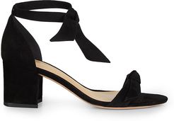 Clarita Bow Suede Sandals - Black - Size 12