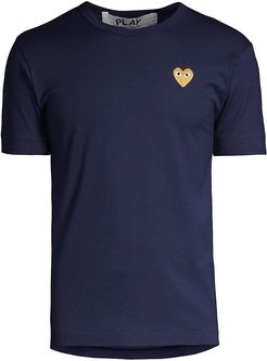 Heart Applique Tee - Navy - Size Small