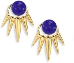 Spectrum Lapis & 18K Yellow Gold Ear Jacket & Stud Earrings Set - Gold Lapis