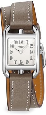 Cape Cod 23MM Stainless Steel & Leather Double-Wrap Strap Watch - Grey