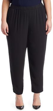 System Slouchy Silk Ankle Pants - Black - Size XL