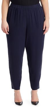 System Slouchy Silk Ankle Pants - Midnight - Size XXXL