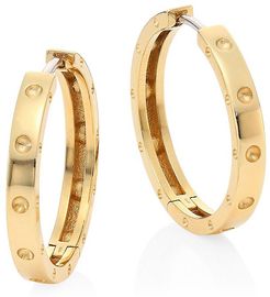 Pois Mois 18K Yellow Gold Hoop Earrings/0.75" - Yellow Gold