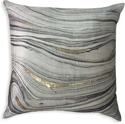 Printed Velvet Pillow - Grey Gold - Size Standard
