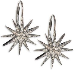 Diamond Starburst Earrings - Silver