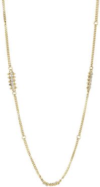 18K Yellow Gold & Silver Diamond Necklace - Gold