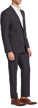 Regular Fit Wool Two-Button Suit - Dark Grey - Size 44