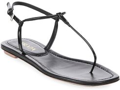 Flat Leather Thong Sandals - Nero - Size 11.5