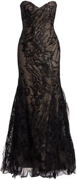 Strapless Embellished Gown - Black - Size 14