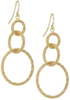 18K Yellow Gold-Wrapped Chain Triple-Drop Earrings - Gold
