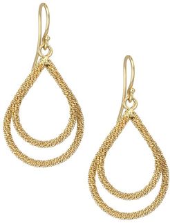 18K Yellow Gold Wrapped Chain Drop Earrings - Gold