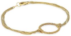 18K Yellow Gold Knotted Chain Link Bracelet - Gold