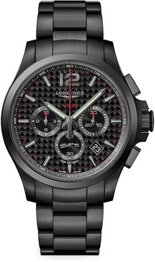 Conquest 44MM Stainless Steel Black PVD Chronograph Watch