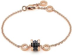 B.zero1 18K Rose Gold & Black Ceramic Bracelet - Rose Gold - Size Small