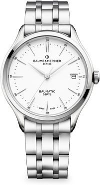 Clifton Baumatic Stainless Steel Rhodium-Plated Bracelet Watch - Silver