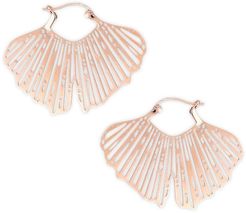 Gingko 18K Rose Gold Cut-Out Hoop Earrings - Rose Gold